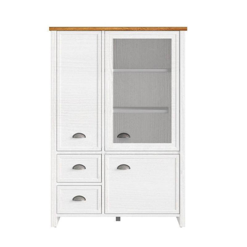 Витрина для кабинета Gerbor REG2D1W2S Гермес из ЛДСП/МДФ 895х400х1300 мм Сосна каньон/Орех верона (43205)