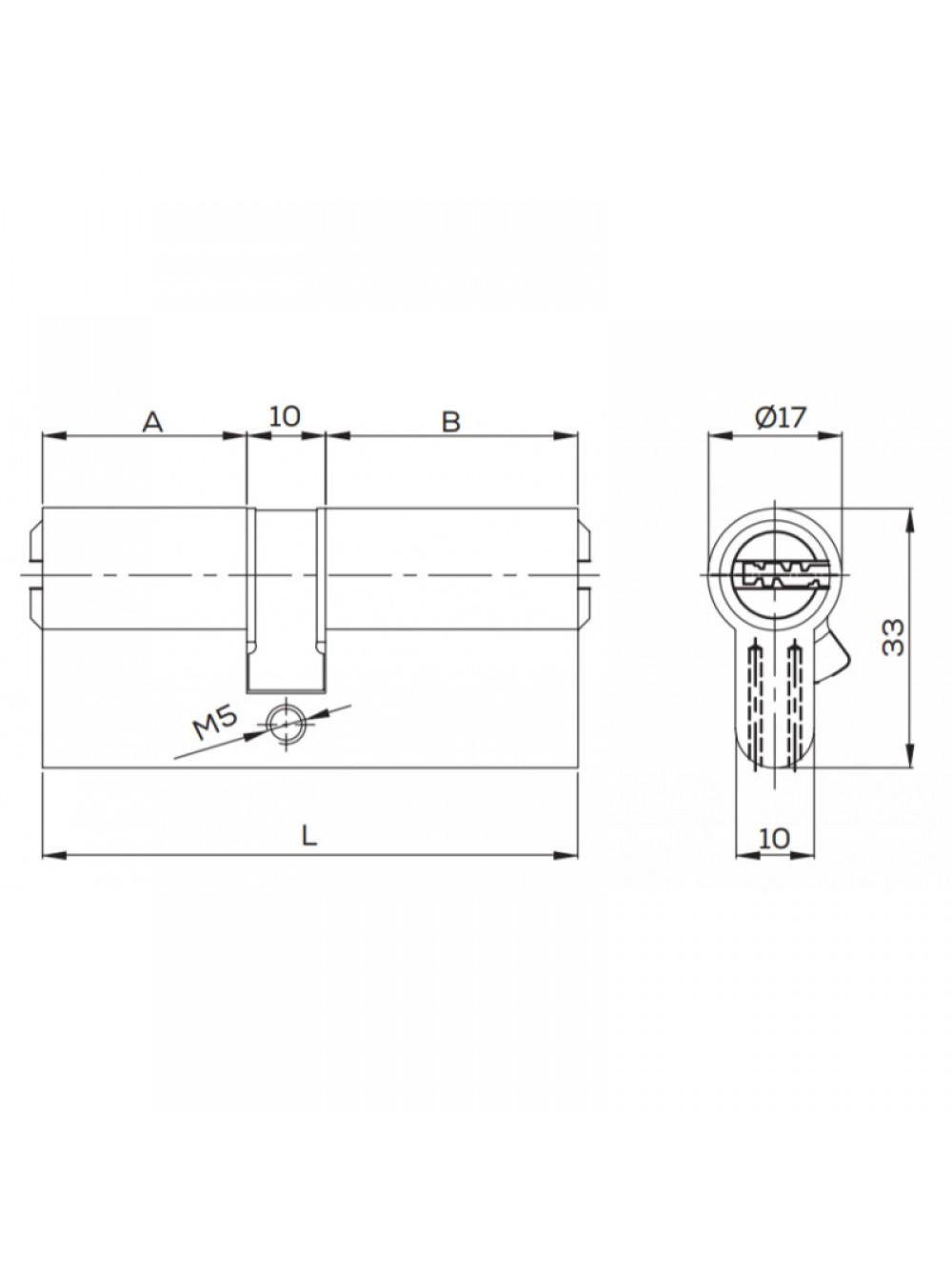 Циліндр Kale 164SNC 90 мм 5 ключів Латунь - фото 3 Циліндр Kale 164SNC 90 мм 5 ключів Латунь - фото 3