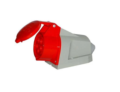 Силова розетка E.NEXT 3P+N+PE 32А 400 В стаціонарна IP44 Червоний (446)