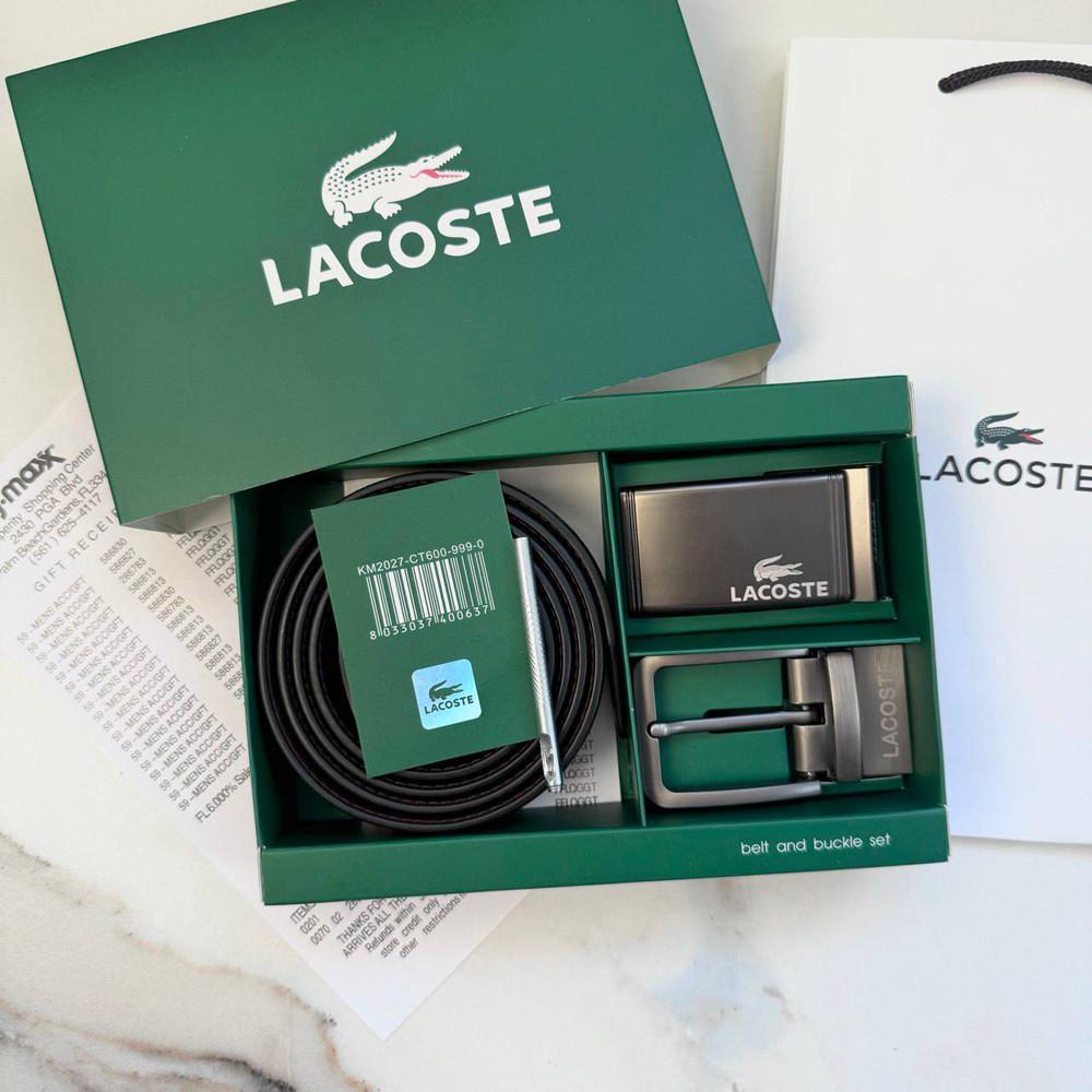 Набор мужской Lacoste ремень с двумя пряжками (988 PTR)