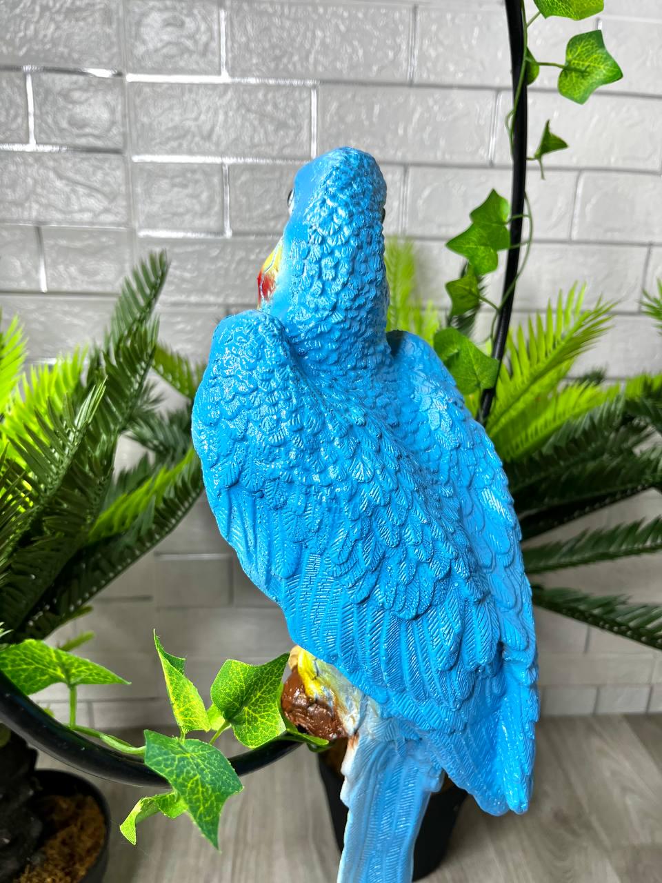 Садова фігура Папуга Ара в кільці 57 см Блакитно-жовтий (29614596) - фото 5 Садова фігура Папуга Ара в кільці 57 см Блакитно-жовтий (29614596) - фото 5