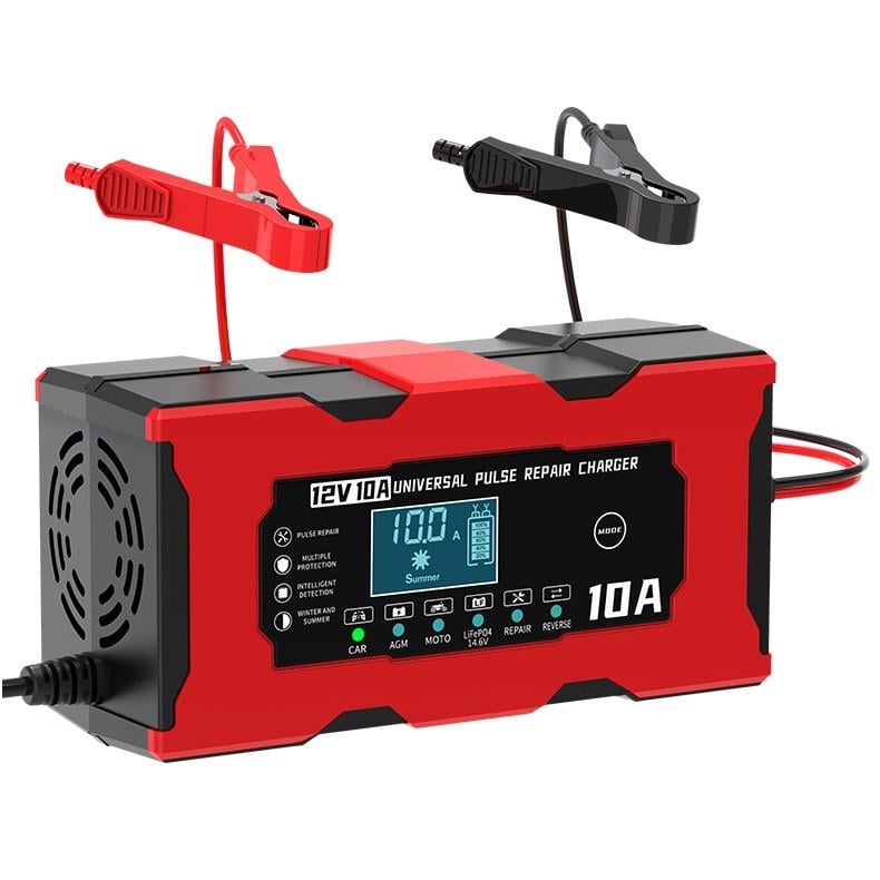 Зарядное устройство для автомобильного аккумулятора RIAS XJB1210-2 12V 10 A с дисплеем Red/Black (3_06239) Зарядное устройство для автомобильного аккумулятора RIAS XJB1210-2 12V 10 A с дисплеем Red/Black (3_06239)