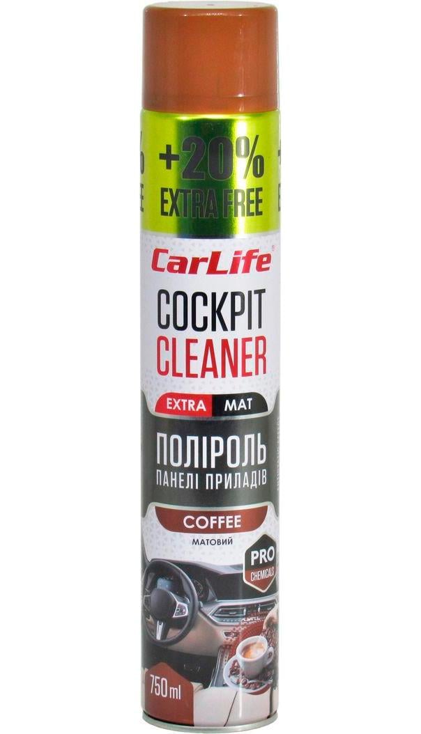 Полироль для пластика CarLife Cockpit Cleaner Extra Mat Coffee 750 мл (CF776)