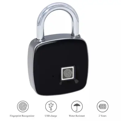 Замок навесной со сканером отпечатка пальца IP 65 и USB зарядкой (0eee9626) - фото 12