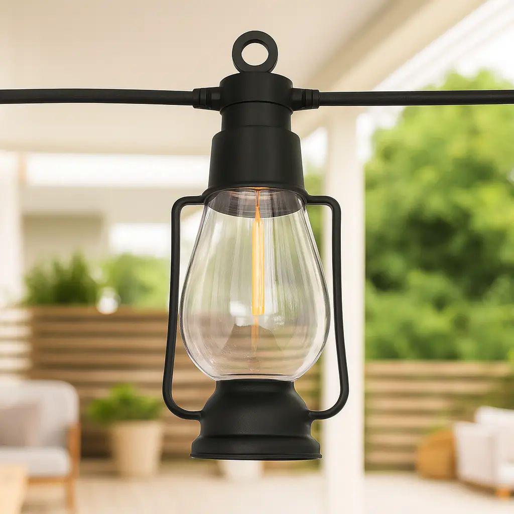 Уличная гирлянда 10 ретро-лампы 5 м 220 В IP65 с влагозащитой и тепло-белым свечением из пластика (opt-105131)