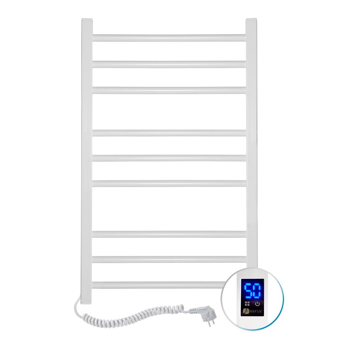 Рушникосушарка електрична NAVIN Класик Квадро Sensor лівобічна з таймером 500х800 мм Білий (S12-116153-5080)