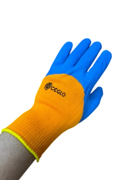 Перчатки пена утепленные S-51 12 пар./уп. Оранжево-синий