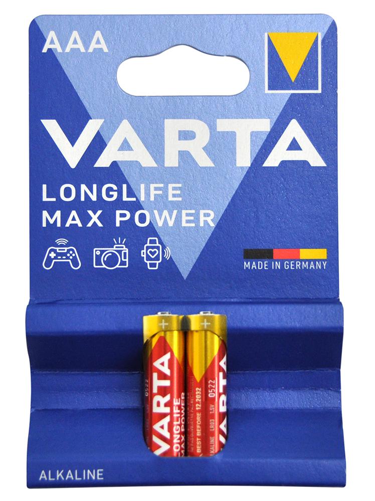 Батарейки Varta Longlife Max Power AAA/LR03 1,5V 2 шт. (04703101412)