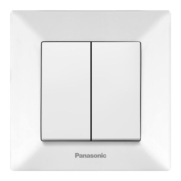 Выключатель 2-клавишный Panasonic Arkedia Slim Белый (480100189)