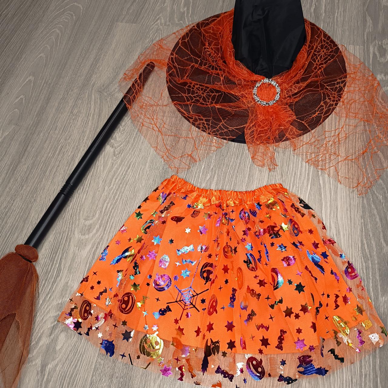 Карнавальный костюм Ведьмочки No 2 со шляпой/юбкой и метлой на 4 года Оранжевый (2773056097) - фото 3 Карнавальный костюм Ведьмочки No 2 со шляпой/юбкой и метлой на 4 года Оранжевый (2773056097) - фото 3