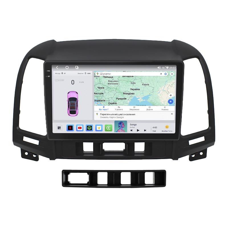 Автомагнитола штатная Lesko QLED CarPlay/4G/Wi-Fi/GPS/360° для Hyundai Santa Fe II 2005-2010 4/64Gb 9" (2313803672)