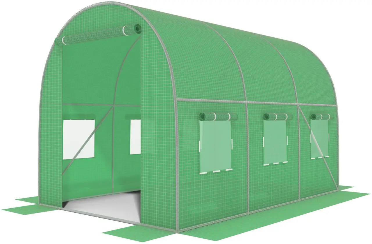 Теплица садовая FunFit Garden Green Tunnel 6 м2 с окнами и армированной пленкой 3х2х2 м Зеленый (VI-FFGT6GR)