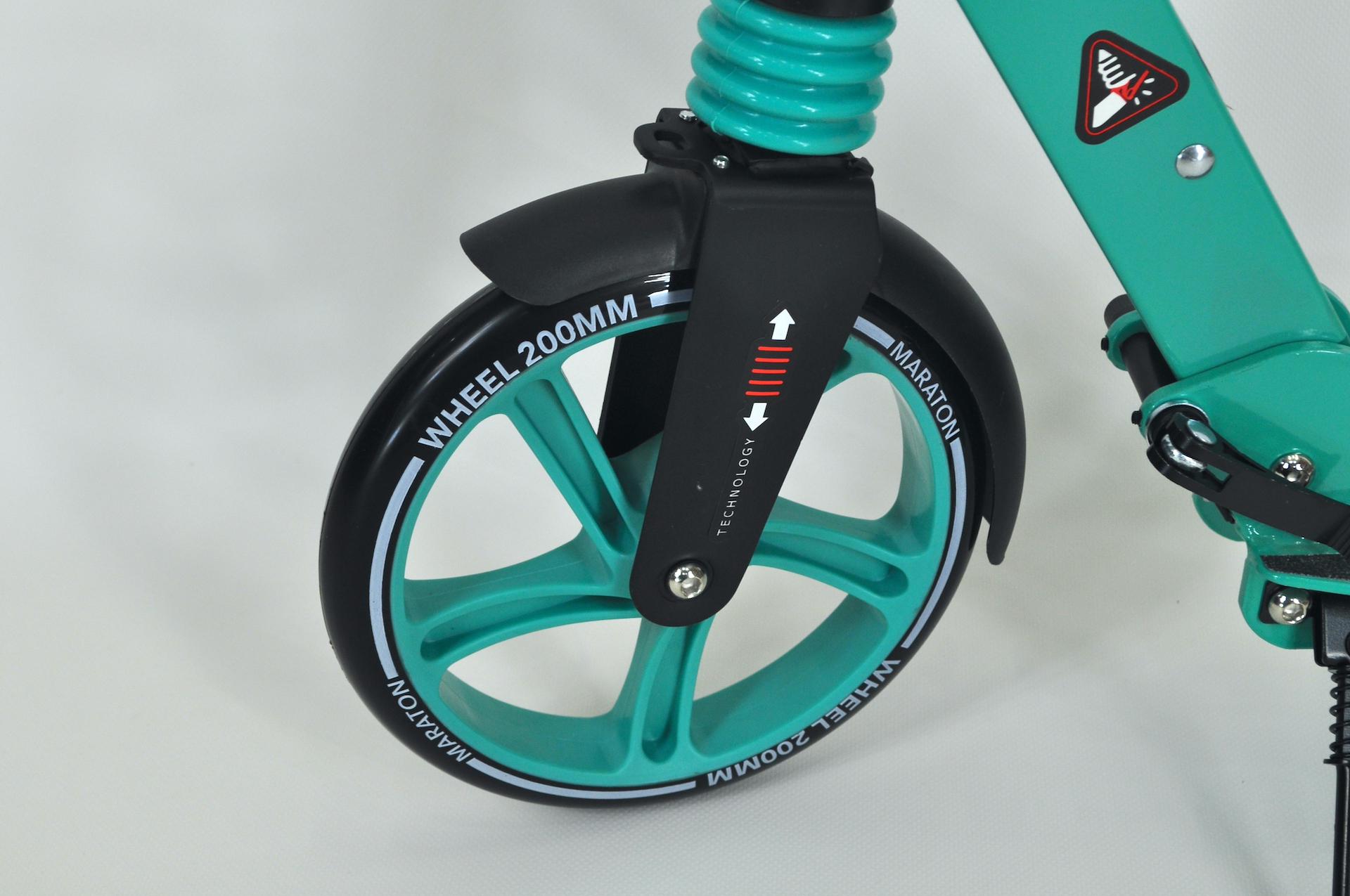 Самокат Maraton Comfort двоколісний з підногою і ременем Бірюзовий - фото 5 Самокат Maraton Comfort двоколісний з підногою і ременем Бірюзовий - фото 5