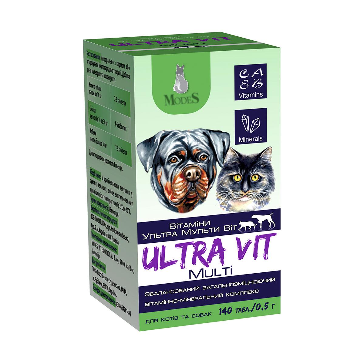 Вітаміни Modes Ultra Multi Vit для котів та собак 140 таб. (ЗС000232)