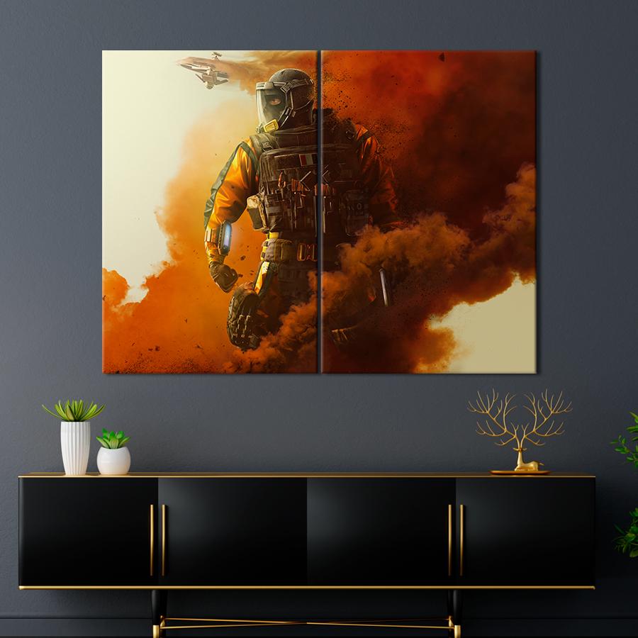 Настенний декор Протагонист игры Tom Clancy’s Rainbow Six Осада в дыму 111x81 см (A183-2)