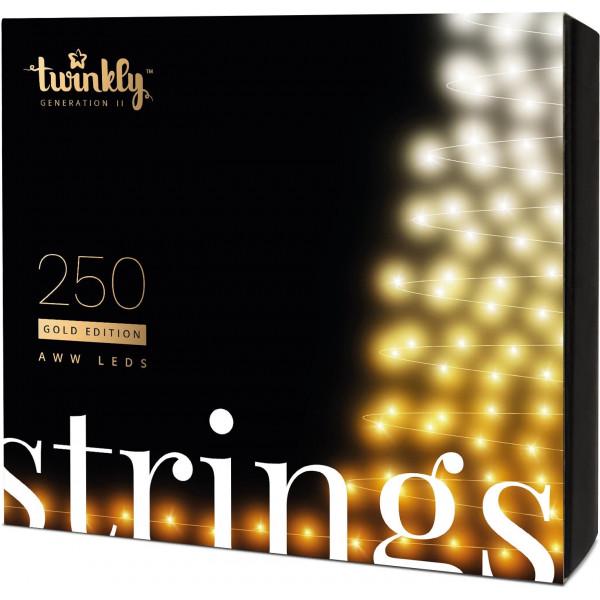 Гірлянда Twinkly Strings AWW 250, BT+ WiFi, Gen II, IP44, кабель черный (TWS250GOP-BEU)