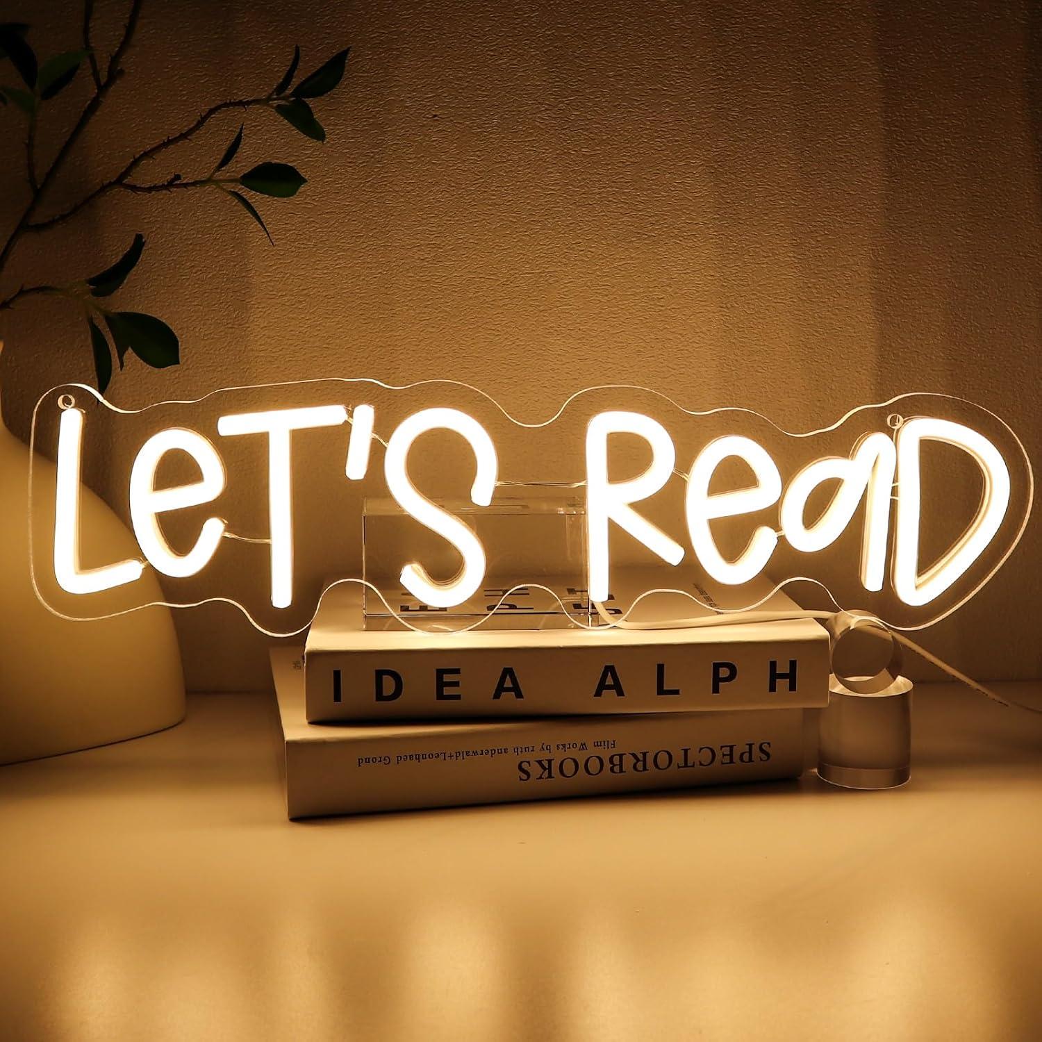 Ночник неоновый LED Let's Read Белый (ZC-OS-004)