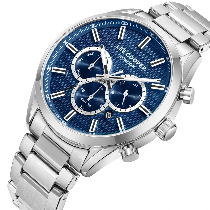 Годинник чоловічий водостійкий Lee Cooper England Silver (2745)