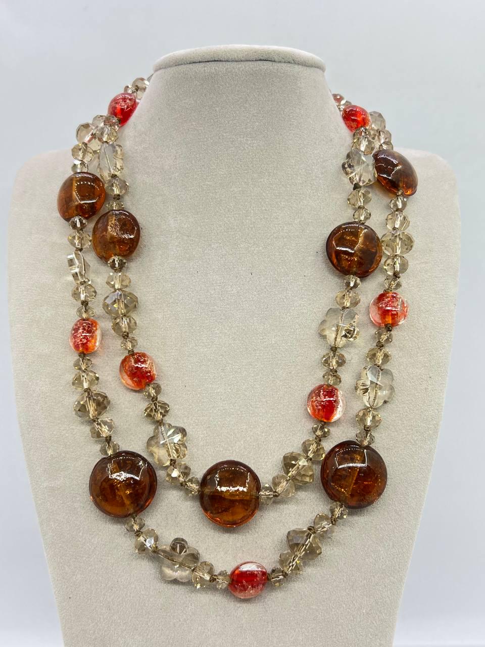 Бусы муранское стекло 90 см Разноцветный (10948)