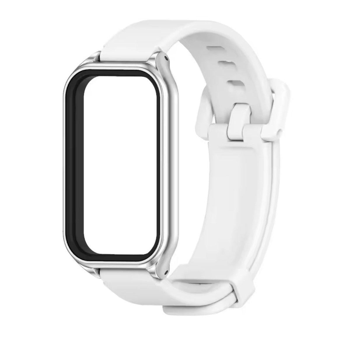 Ремешок силиконовый Mijobs Classic для фитнес браслета Xiaomi Smart Band 9 Active White (2582977519)