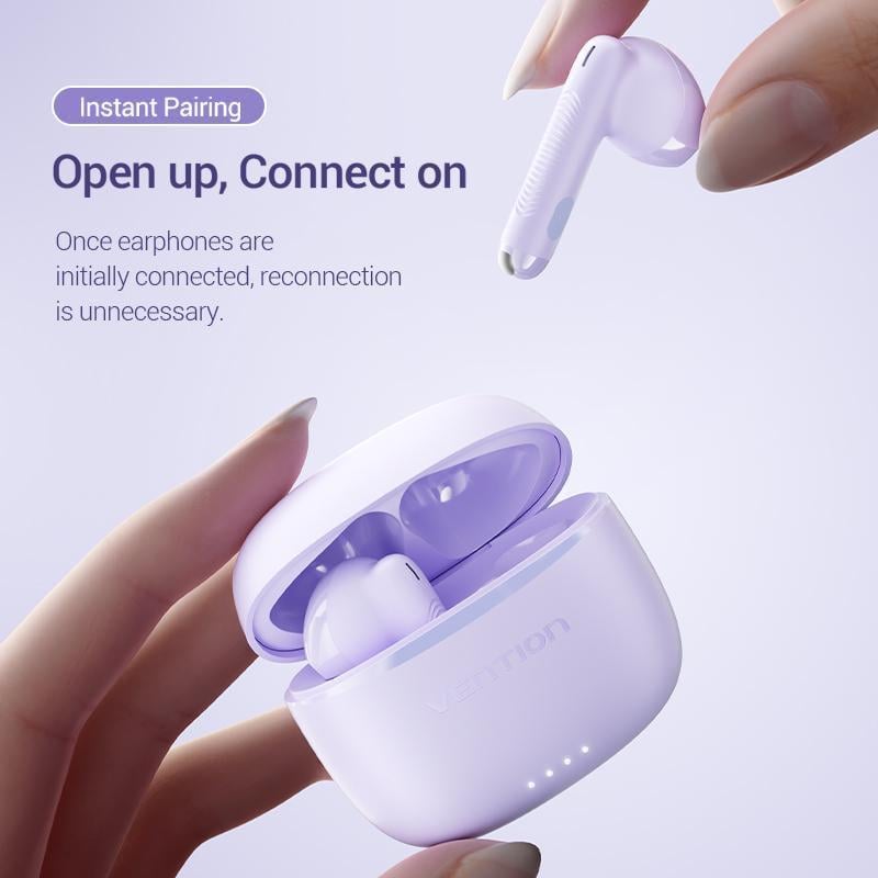 Навушники бездротові Vention Elf E03 Bluetooth 5.3 TWS 10 мм 30 год відтверення AAC/SBC Hi-Fi водонепроникні IPX5 Рожевий (NBHP0) - фото 12