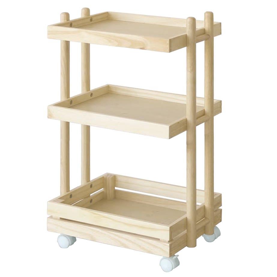 Этажерка для ванной из дерева на колесиках Плонимар Бланже (АБТ-009801)