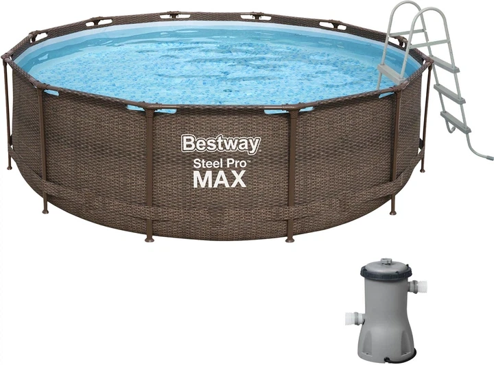 Басейн каркасний Bestway Ротанг 56709 з картриджним фільтром/драбинкою 5614X 366х100 см (35575049)