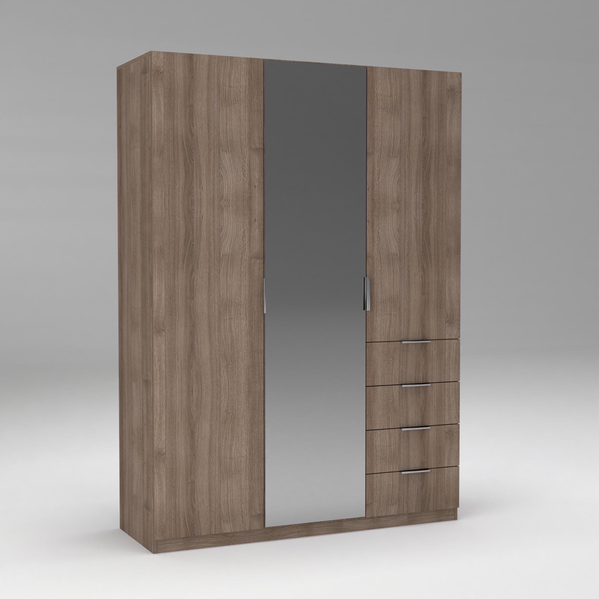 Шафа для одягу Крістал 3 1500х520х2100 мм Дуб Шамоні темний (133413)