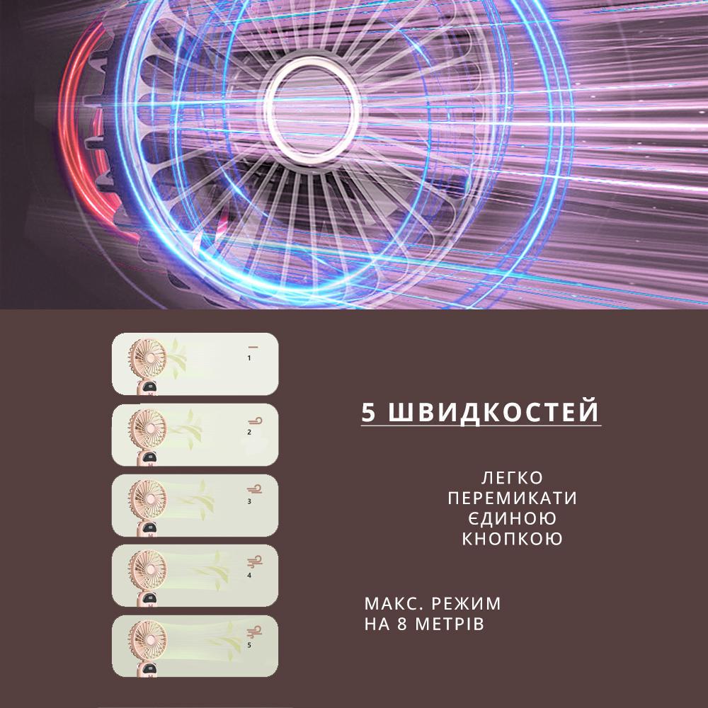 Вентилятор мини Handy Mini Fan нашейный/ручной/карманный Розовый (18732914) - фото 2