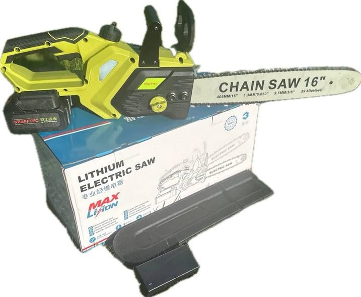 Пила ланцюгова акумуляторна Krafftec Max 48V 6Ah АКБ 2 шт. (27363112) Пила ланцюгова акумуляторна Krafftec Max 48V 6Ah АКБ 2 шт. (27363112)