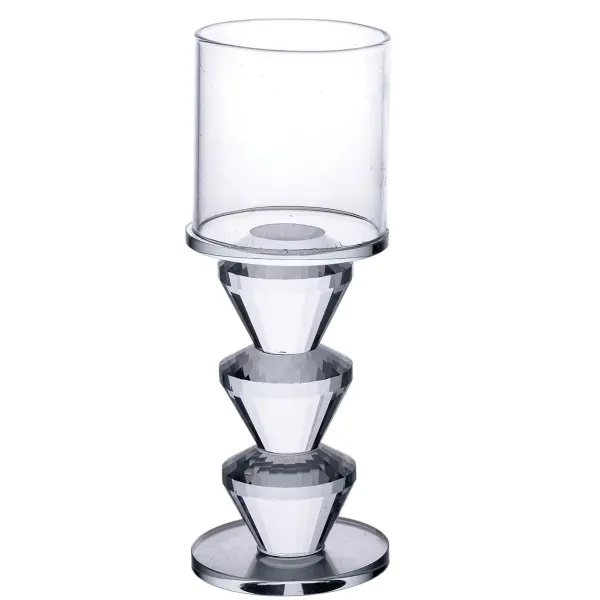 Свічник декоративний Flora скляний 16,5 см Прозорий - фото 1