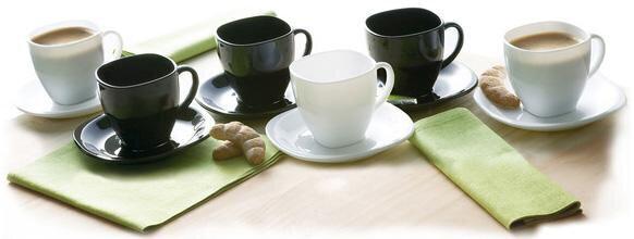 Чайный сервиз Luminarc Carine Black&White 6 чашек 220 мл с блюдцами - фото 3 Чайный сервиз Luminarc Carine Black&White 6 чашек 220 мл с блюдцами - фото 3