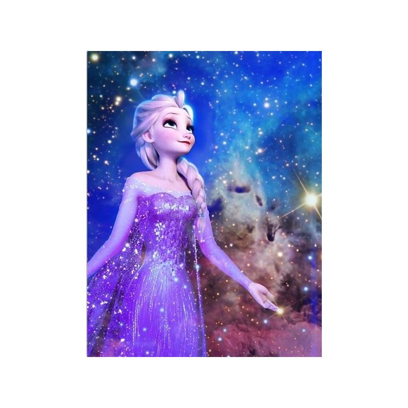 Алмазная вышивка мозаика Diy Принцесса Эльза 30х40 см DZDP721