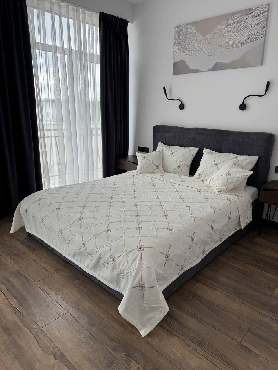 Покривало Бароко №1 бавовна 120х250 см Молочний (55677-1-120x250cm) - фото 8 Покривало Бароко №1 бавовна 120х250 см Молочний (55677-1-120x250cm) - фото 8