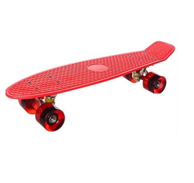 Скейт Penny Board світяться колеса 22'' Червоний (0848/335R)