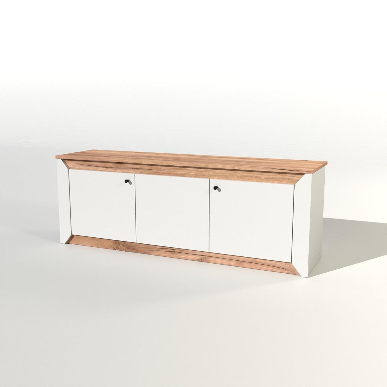 Тумба под телевизор Эверест Нордик ТВ-1500 Белый/Дуб крафт золотой (DTM-5541)