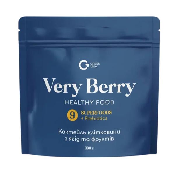 Клетчатка Green Visa Very Berry 9 Superfoods + Prebiotics 300 г 15 порций (000027823) Клетчатка Green Visa Very Berry 9 Superfoods + Prebiotics 300 г 15 порций (000027823)