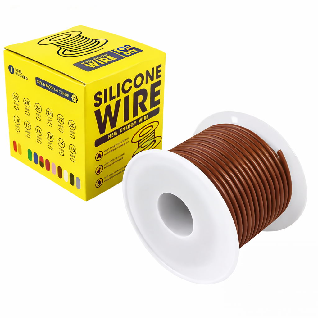 Кабель 24AWG 50 м провод 0,2 мм2 медь луженый в силиконовой изоляции многожильный 0,001 Коричневый