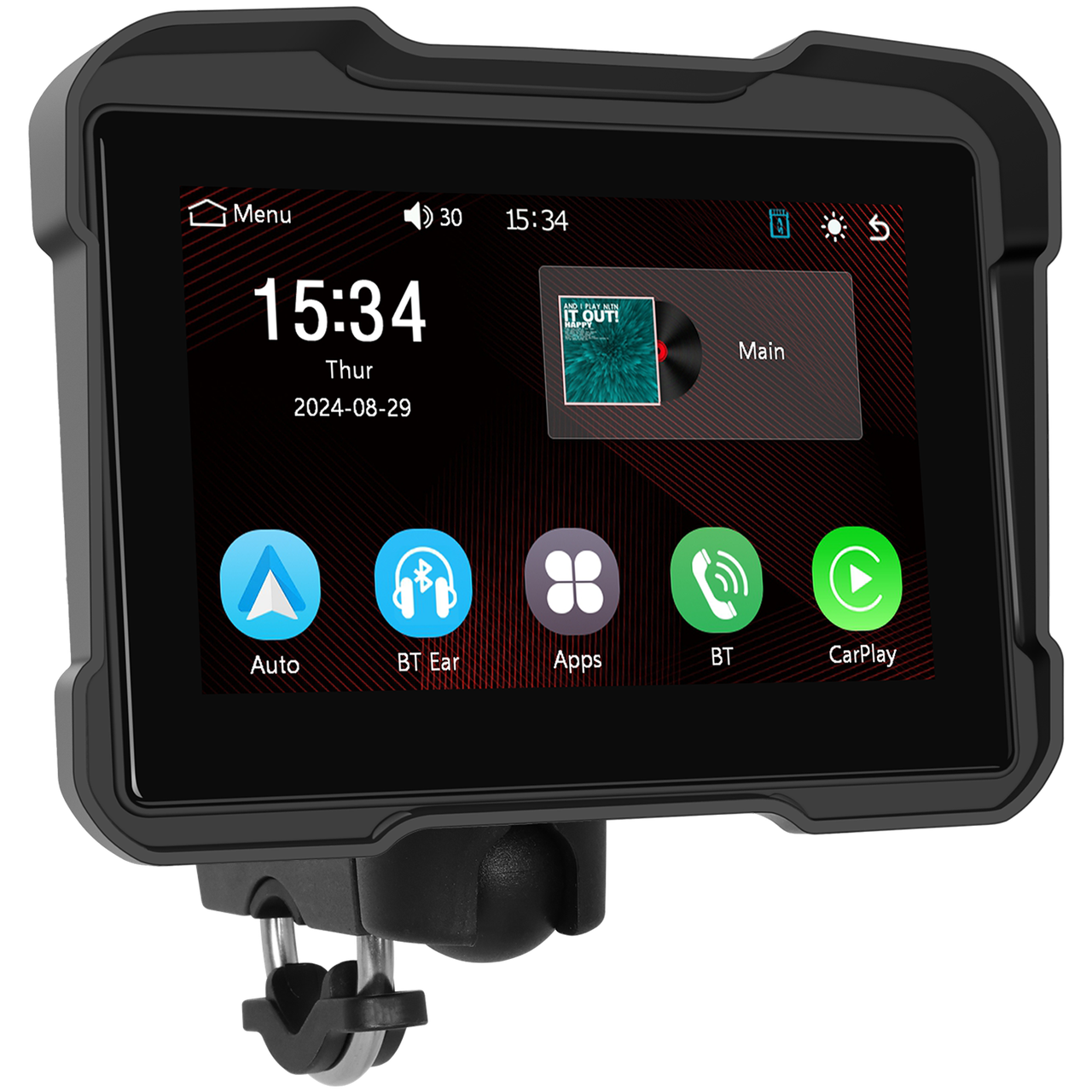 Монітор мультимедійний для мотоцикла Podofo A3910 5" Bluetooth Чорний