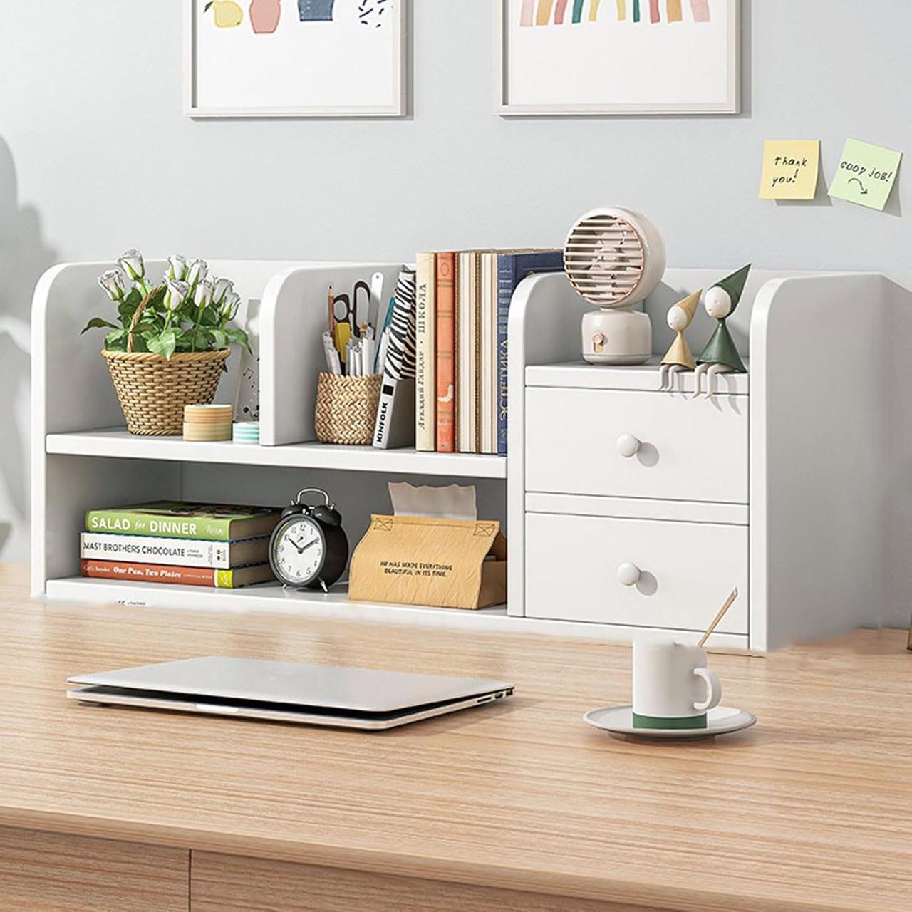 Полка-надстройка настольная из дерева Шенелия зефир (АКД-022220)