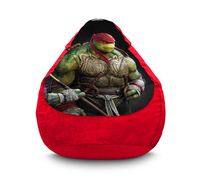 Крісло мішок Ninja Turtles Raphael Флок XXL 90х125 см Червоний