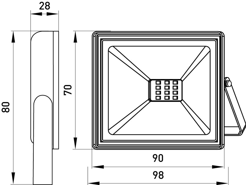Прожектор LED E.NEXT e.LED.flood.stand.10.6000 10W 220V 800lm 6000K IP65 90x28x70 мм (l0790001) - фото 4 Прожектор LED E.NEXT e.LED.flood.stand.10.6000 10W 220V 800lm 6000K IP65 90x28x70 мм (l0790001) - фото 4
