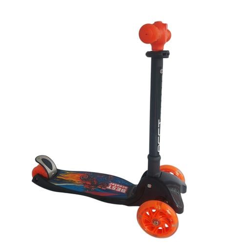 Самокат трехколесный Best Scooter MAXI складной руль с фарой 4 колеса PU со светом 12 см (L-6503)