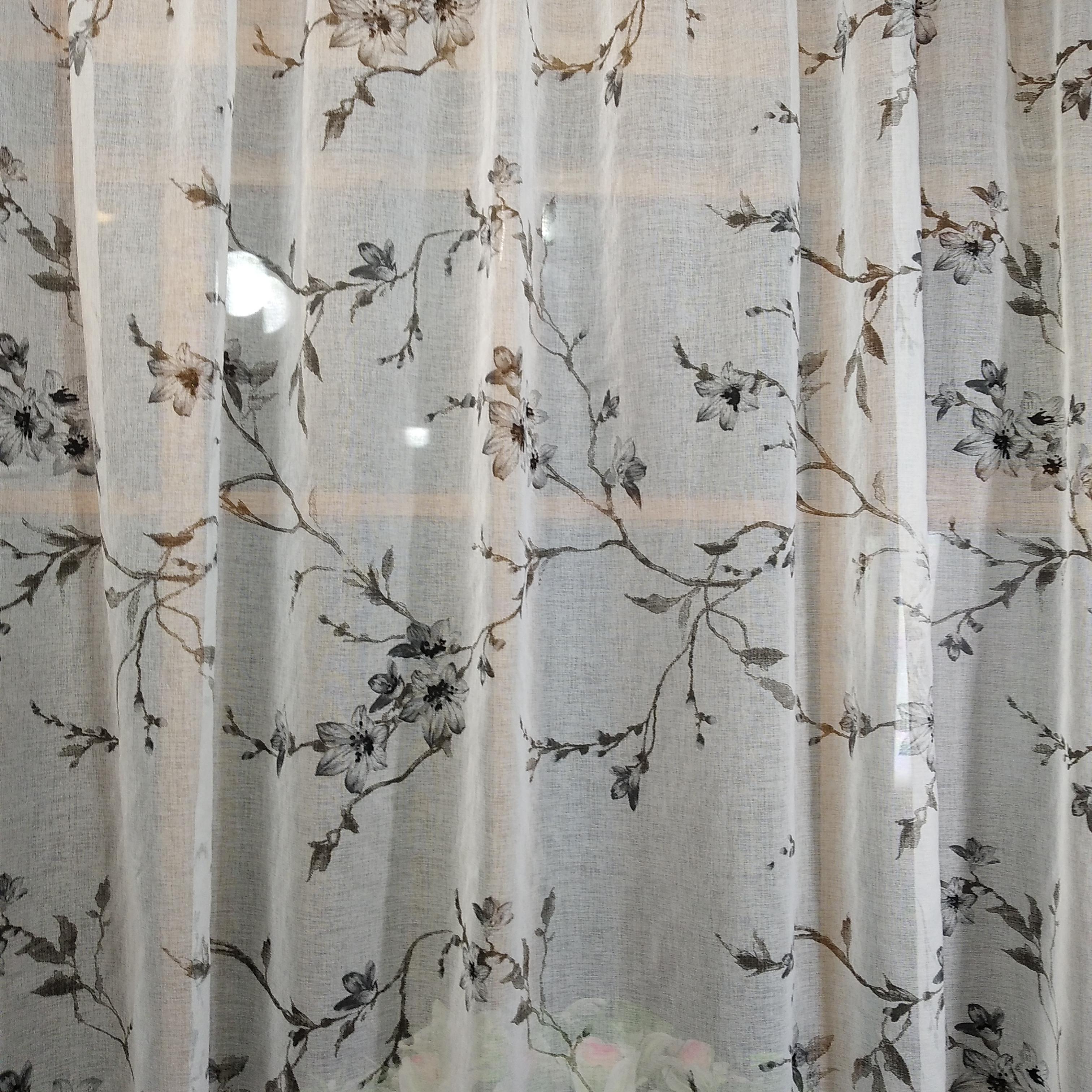 Занавеска кухонная готовая Классик Серая веточка - фото 2 Занавеска кухонная готовая Классик Серая веточка - фото 2