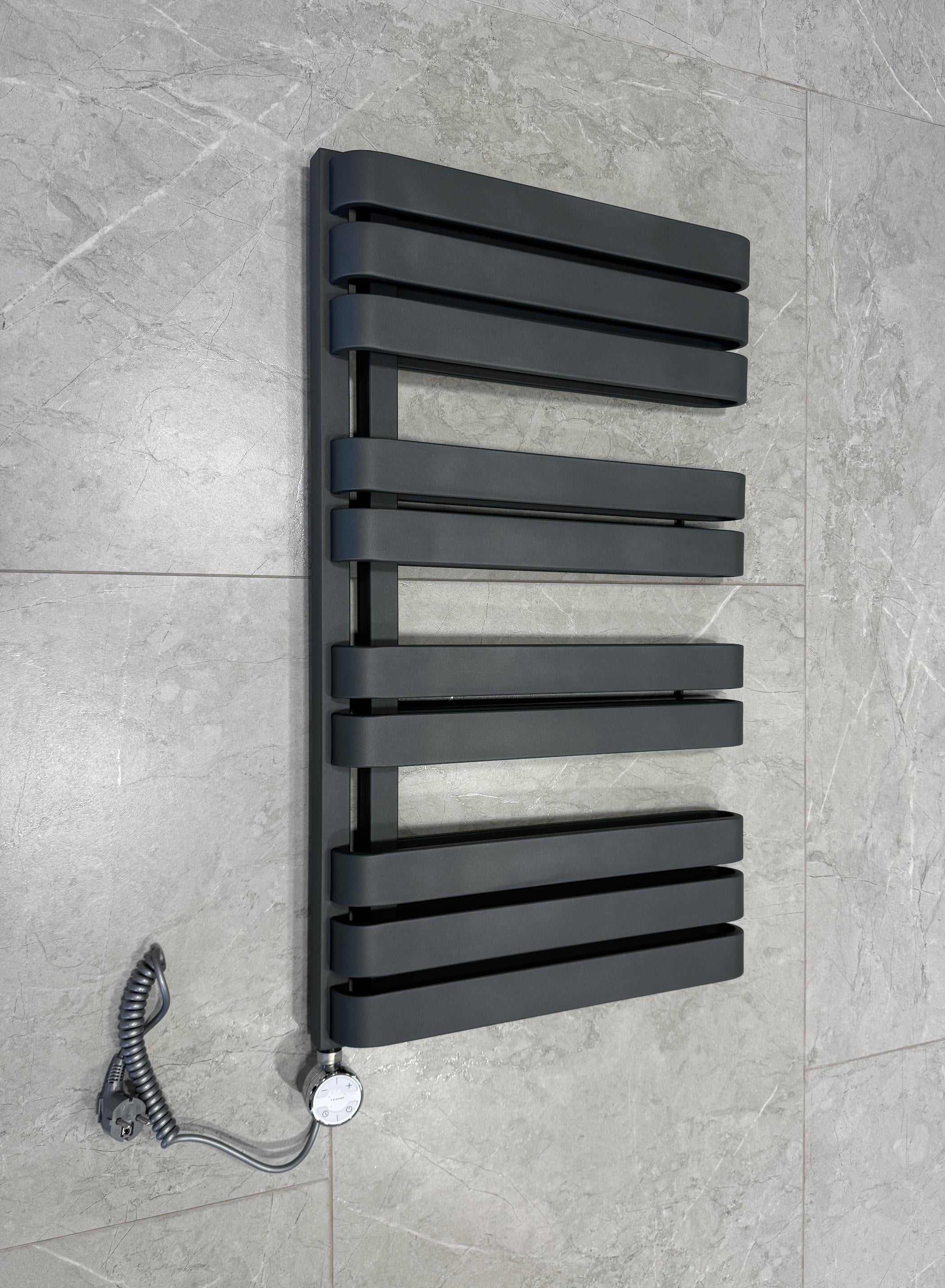 Полотенцесушитель электрический Terma Warp S ТЭН MOA 850x500 мм Metallic Grey (775)