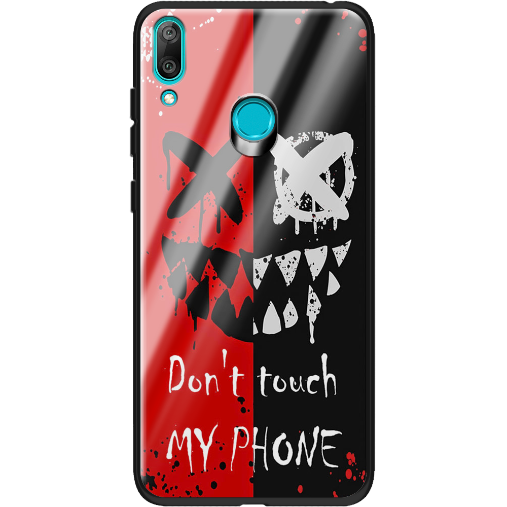 Чехол Boxface Huawei Y7 2019 Bad Smile Черный силикон со стеклом (36044-up2468-37730)