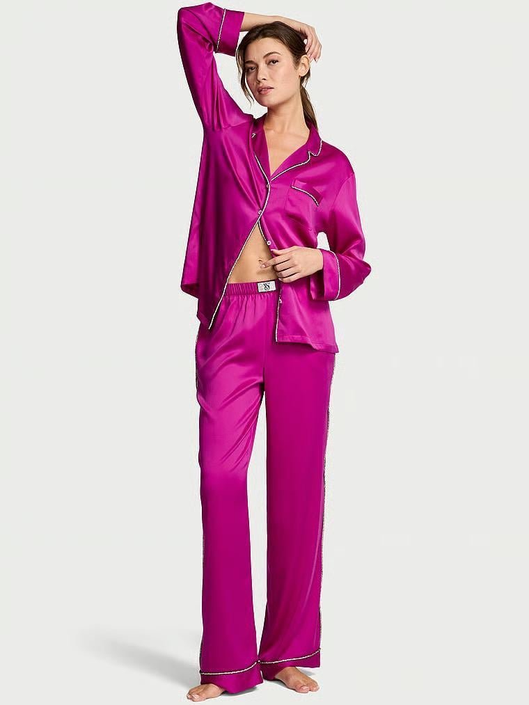 Пижама сатиновая Victoria's Secret Glazed Satin Shine Long Pajama Set Regular S Фуксия (27162668) Пижама сатиновая Victoria's Secret Glazed Satin Shine Long Pajama Set Regular S Фуксия (27162668)