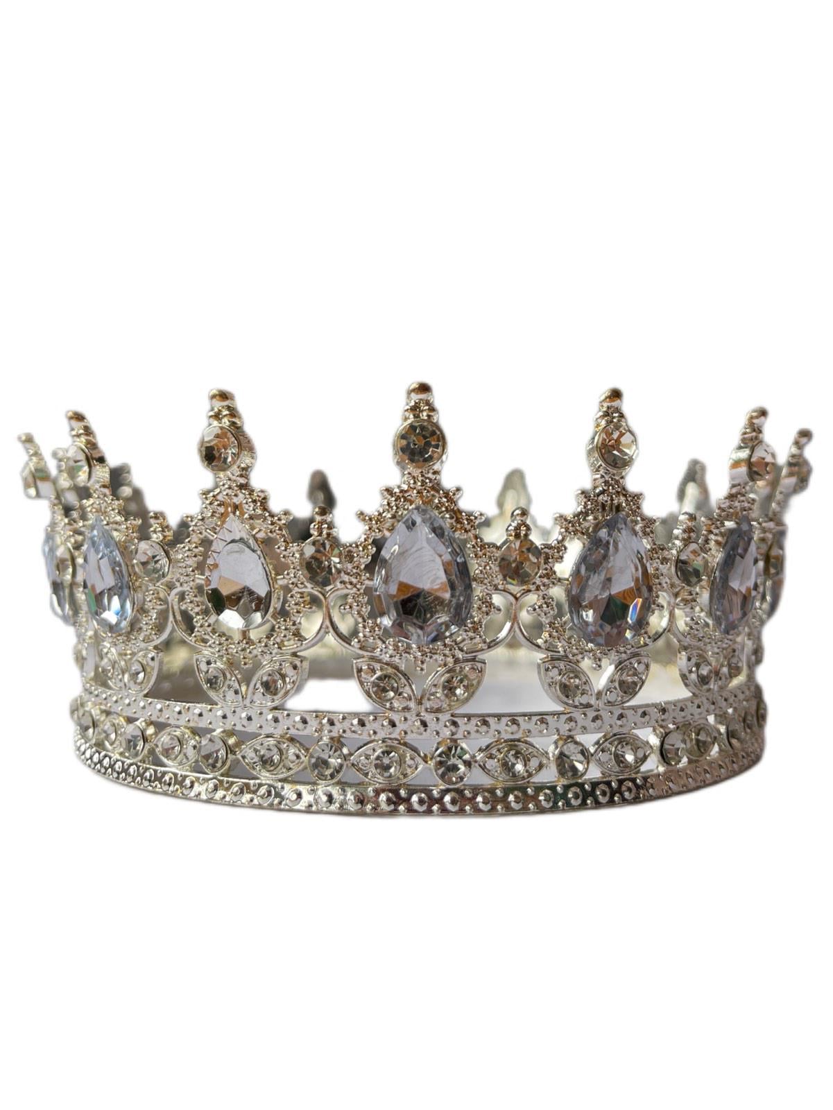 Корона Барокко з камінням Срібний (34224342324)