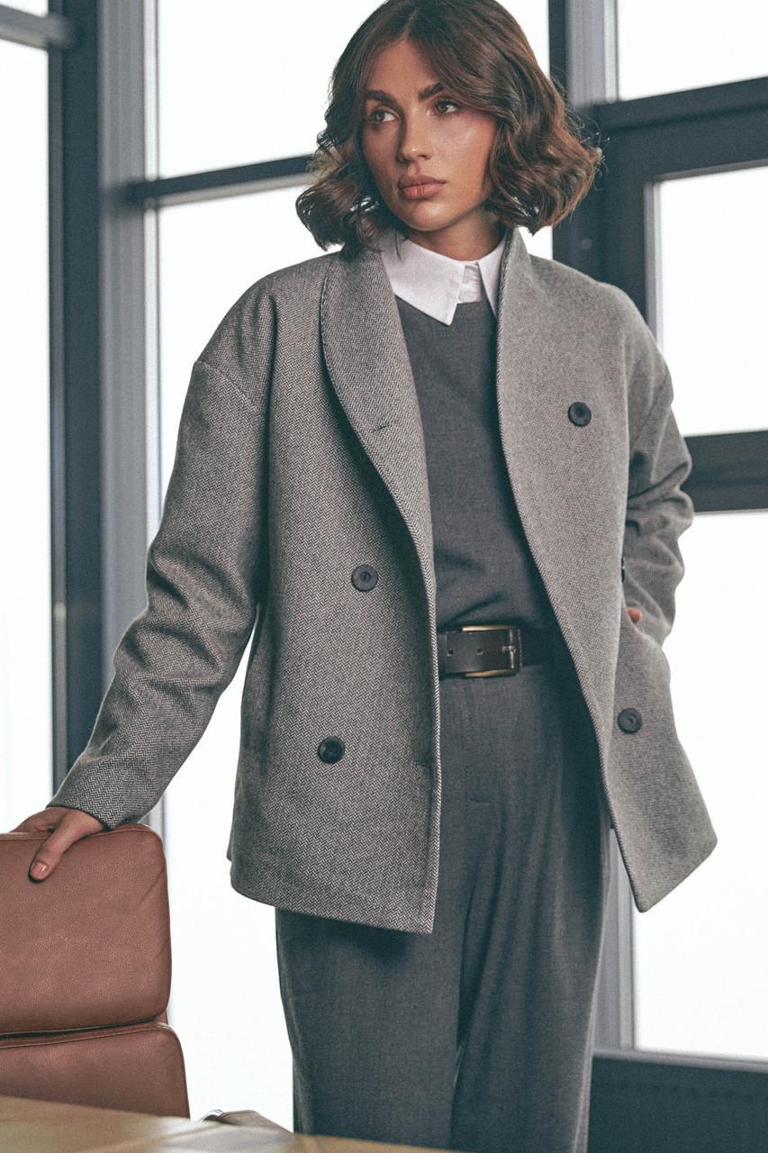 Пальто жіноче Seventeen S-M Сірий (2500677765) - фото 3