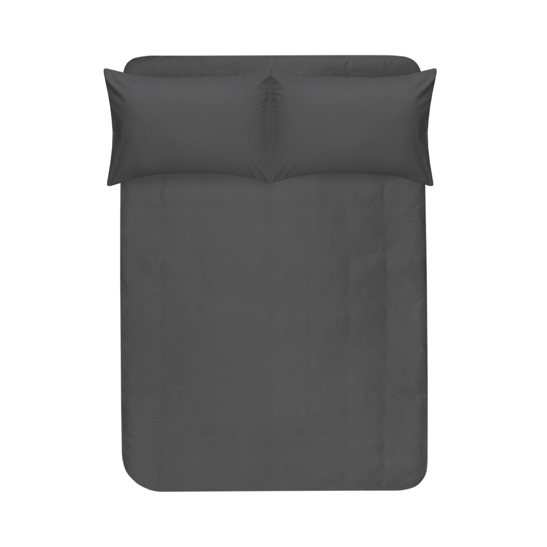 Простынь на резинке с наволочками Lotus Home Leona Premium сатин 160x200/50x70 см 2 шт. Антрацитовый (svt-2000022335737) - фото 1